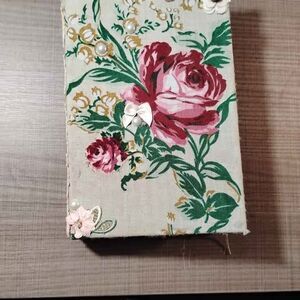 Vintage rose handmade junk journal. Coffee dyed Neutrals & shades of rose  144pg